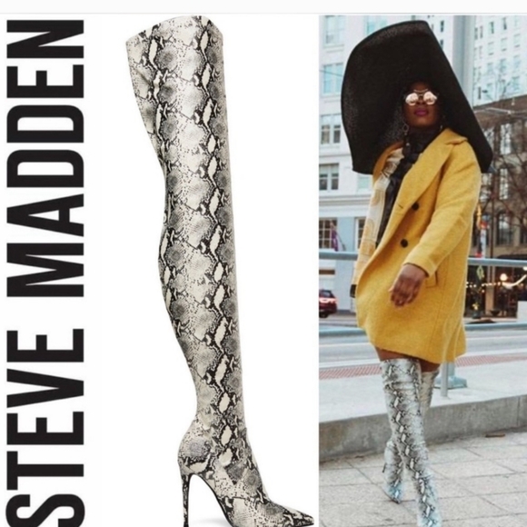 Steeve Madden python over the knee boots - Picture 1 of 8